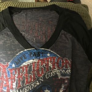 Affliction Women’s  3/4 sleeve v neck